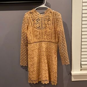 Chic Wish Crochet Dress / M / Nude / Pinkish color